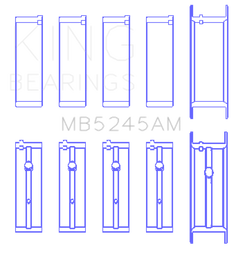 King 91-04 Nissan 146CI/2.4L KA24DE L4 / 89-97 146CI/2.4L KA24E L4  (Size +0.75) Main Bearing Set