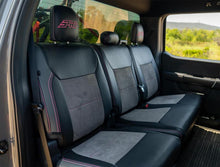 Load image into Gallery viewer, PRP 2021+ Ford 150/ 2023+ SuperDuty Rear Seat Covers (Pair) - Black w/ Red Stitch