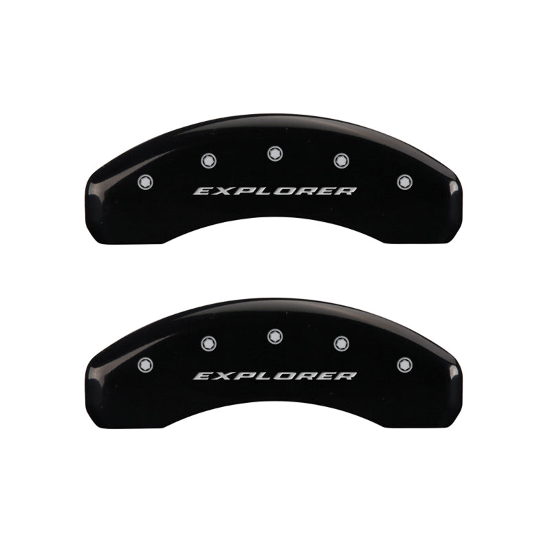 MGP 4 Caliper Covers Engraved Front & Rear Explorer Black finish silver ch