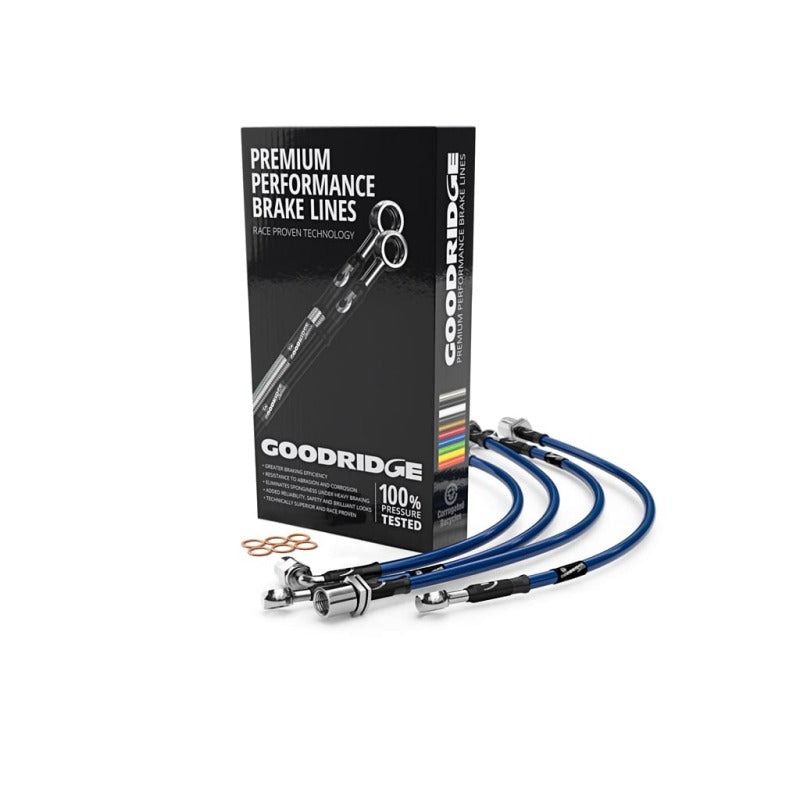 Goodridge 14-18 Subaru Forester 2.5L Stainless Steel Brake Lines - Electric Blue