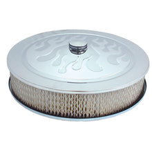 Load image into Gallery viewer, Spectre Air Cleaner 14in. x 3in. Flamed Chrome - White Paper