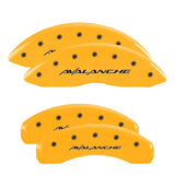 MGP 4 Caliper Covers Engraved F & R Avalanche Yellow Finish Black Char 2000 Chevrolet Silverado 2500