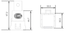 Load image into Gallery viewer, Hella Relay 12V 20/40A Spdt Res Wthr Bkt