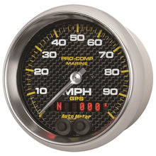 Load image into Gallery viewer, Autometer Marine Carbon Fiber 3-3/8in 100MPH GPS Speedometer Gauge