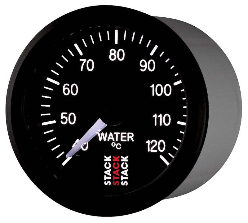 Autometer Stack 52mm 40-120 Deg C 1/8in NPTF Male Pro Stepper Motor Water Temp Gauge - Black