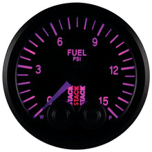 Load image into Gallery viewer, Autometer Stack 52mm 0-15 PSI 1/8in NPTF Male Pro-Control Fuel Pressure Gauge - Black