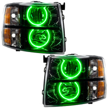 Load image into Gallery viewer, Oracle Lighting 07-13 Chevrolet Silverado Assembled Halo Headlights Round Style -Green