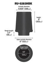 Load image into Gallery viewer, K&amp;N Universal Rubber Filter-Round Tapered 4.5in Flange ID x 8in Base OD x 6.625in Top OD x 8in H