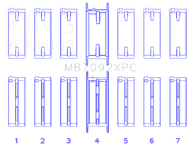 King Engine Bearings Nissan RB26DETT 24V Coated Performance Main Bearing Set - Size STD