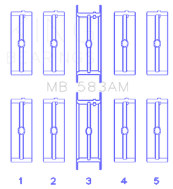 King Engine Bearings Ford 239/256/272/292 Crankshaft Main Bearing Set