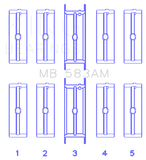 King Engine Bearings Ford 239/256/272/292 (Size .010) Crankshaft Main Bearing Set