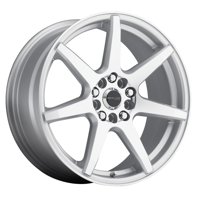 Raceline 131S Evo 15x7in / 5x100/5x114.3 BP / 40mm Offset / 72.62mm Bore - Silver & Machined Wheel