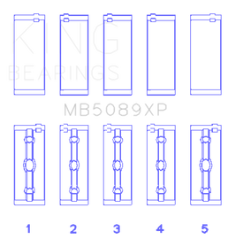 King Engine Bearings Toyota 1RZ/2RZ/3RZ Crankshaft Main Bearing Set (Set of 5)