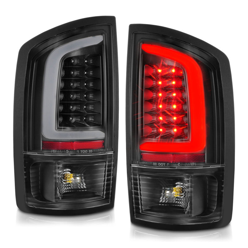 ANZO 2002-2006 Dodge  Ram 1500 LED Tail Lights w/ Light Bar Black Housing Clear Lens