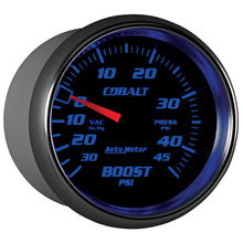 Load image into Gallery viewer, AutoMeter Gauge Vac/Boost 2-5/8in. 30Inhg-45PSI Mechanical Cobalt