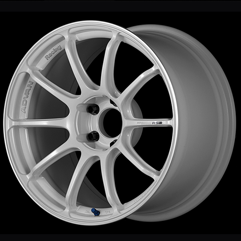 Advan RSIII 18x8.0 / +37 Offset / 5x100 / 63mm Bore / Racing White Metallic and Ring