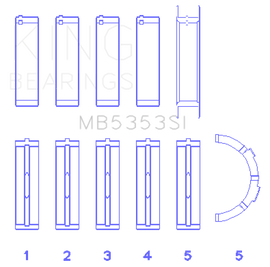 King Engine Bearings Ford 281 4.6L Sohc 16V (Size +0.25mm) Main Bearing Set
