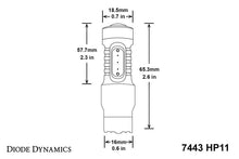 Load image into Gallery viewer, Diode Dynamics 7443 LED Bulb HP11 LED - Amber (Pair)