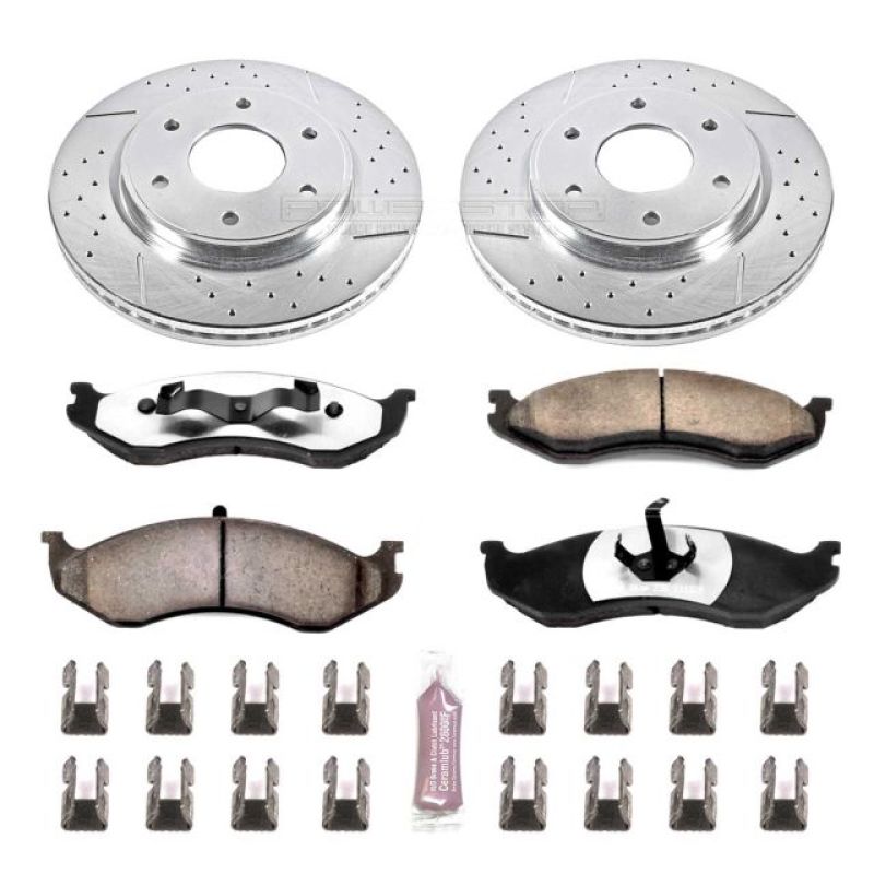 Power Stop 90-99 Jeep Cherokee Front Z36 Truck & Tow Brake Kit