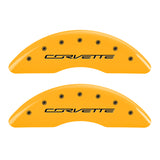 MGP 4 Caliper Covers Engraved Front & Rear C7/Corvette Yellow finish black ch