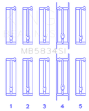 King Engine Bearings Chevrolet 121Ci/Ln2 134Ci Housing Bore +.002 (Size +1.0mm) Main Bearing Set