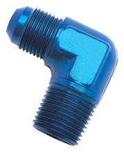 Load image into Gallery viewer, Russell Performance -12 AN to 1/2in NPT 90 Degree Flare to Pipe Adapter (Blue)