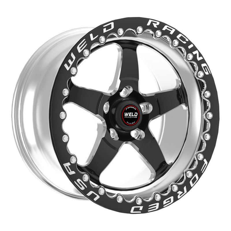 Weld S71 17x10.5 / 5x112 BP / 7.3in. BS 3.18 ID Black Wheel (Medium Pad) - Single Beadlock