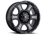 ICON Shield 20x9 8x6.5 19mm Offset 5.75in BS 125.2mm Bore Satin Black/Machined Wheel