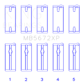 King Ford Escort/Sierra YB 2.0L DOHC Cosworth (Size STD) Performance Main Bearing Set