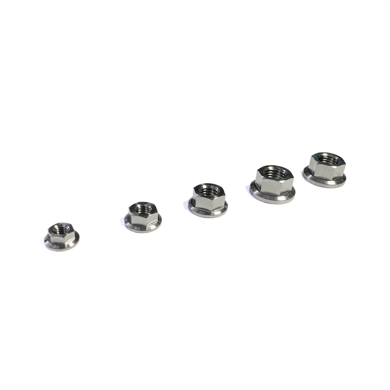 Ticon Industries Titanium Nut Flanged M10x1.5TP 17mm 6pt Head