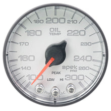 Load image into Gallery viewer, Autometer Spek-Pro Gauge Oil Temp 2 1/16in 300f Stepper Motor W/Peak &amp; Warn Wht/Blk