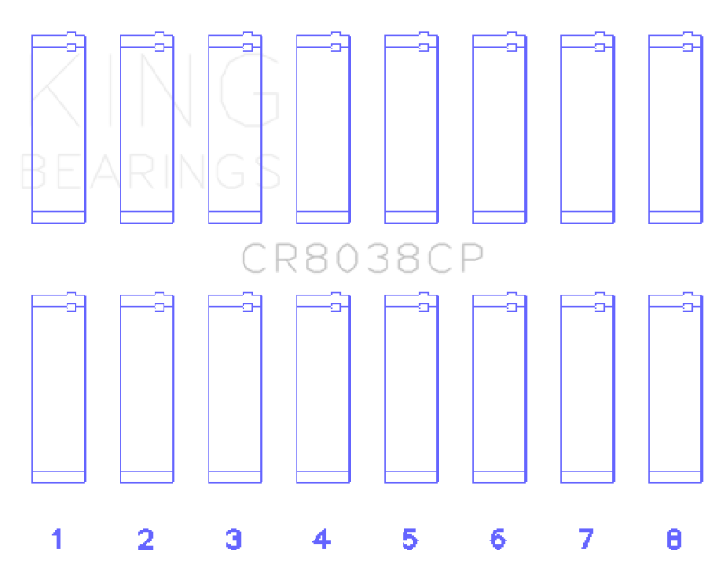 King 03-09 Ford Powerstroke V8 6.0L Diesel (Size +.50mm) Connecting Rod Bearing Set