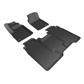 3D MAXpider 2024+ Chevrolet Silverado EV Crew Cab Kagu 1st & 2nd Row Floormats - Black