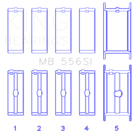 King Engine Bearings Chevrolet 396/400/427/502 (Undersize 0.40in) SI-Series Main Bearing Set