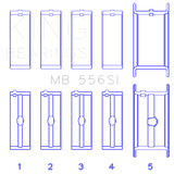 King Engine Bearings Chevrolet 396/400/427/502 (Undersize 0.10in) SI-Series Main Bearing Set