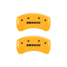 Load image into Gallery viewer, MGP 4 Caliper Covers Engraved Front &amp; Rear MGP Yellow finish black ch