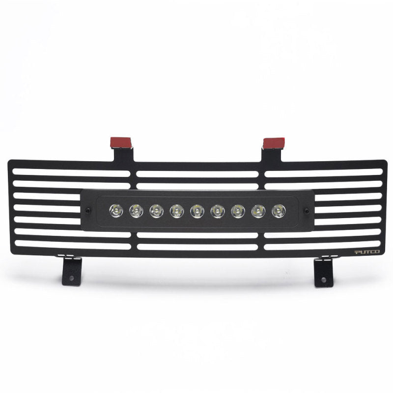 Putco 11-16 Ford SuperDuty - SS Black Bar Design w/ 10in Luminix Light Bar Bumper Grille Inserts