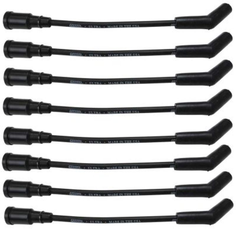 Moroso Ford 7.3L Godzilla 135 Deg Boots 8mm Unsleeved Ultra Ignition Wire Set -  Black