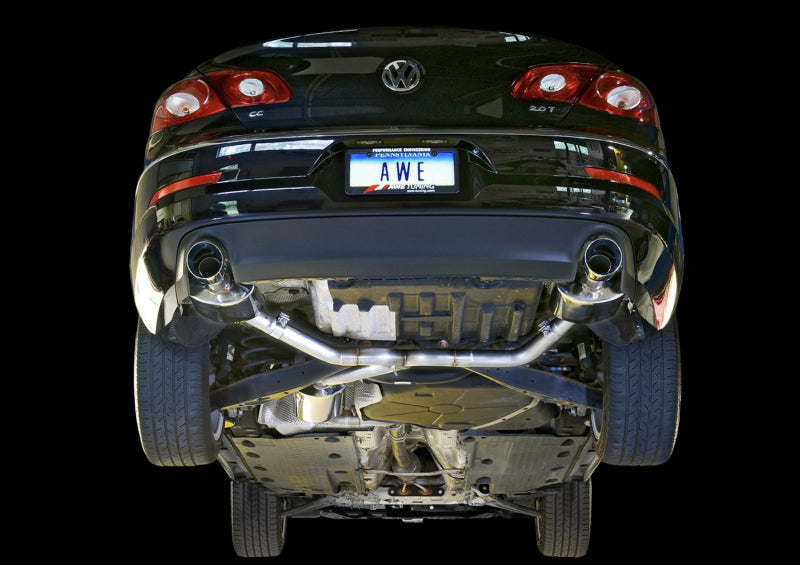 AWE Tuning VW CC Touring Edition Exhaust Dual Outlet - Diamond Black Tips