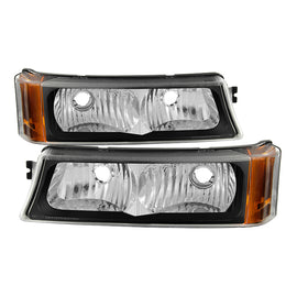 xTune Chevy Silverado 03-06 LED Bumper Lights Black CBL-JH-CSIL03-AM-BK
