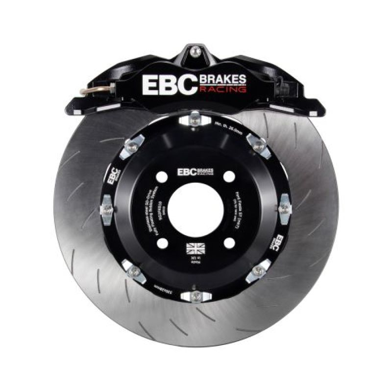 EBC Racing 15-17 Ford Fiesta (Mk7) Black Apollo-4 Calipers 300mm Rotors Front Big Brake Kit