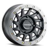 Raceline A12BG Squad 15x7in/4x156 BP/10mm Offset/132.5mm Bore - Black & Gunmetal Ring Beadlock Wheel