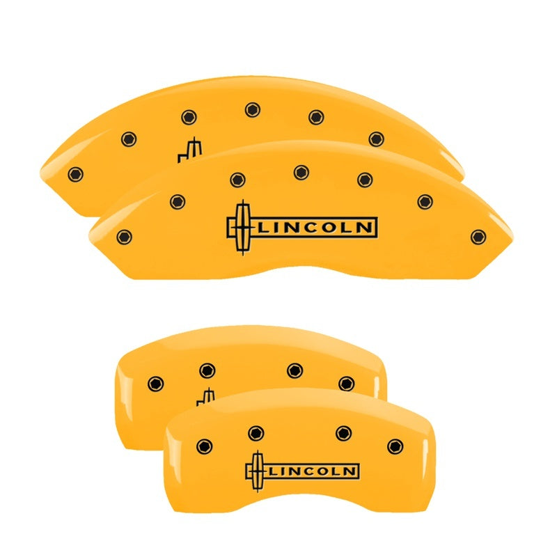 MGP 4 Caliper Covers Engraved F & R Escalade Yellow Finish Black Char 2004 Cadillac Escalade EXT