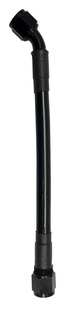 Fragola -8AN Ext Black PTFE Hose Assembly Straight x 45 Degree 24in