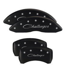 Load image into Gallery viewer, MGP 4 Caliper Covers Engraved Front &amp; Rear With stripes/Avenger Black finish silver ch