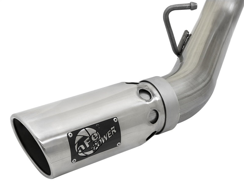 aFe Large Bore-HD 4in 409-SS DPF-Back Exhaust w/Dual Polished Tips 2017 GM Duramax V8-6.6L (td) L5P