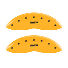 Load image into Gallery viewer, MGP 4 Caliper Covers Engraved Front &amp; Rear MGP Yellow Finish Black Char 2002 Dodge Viper