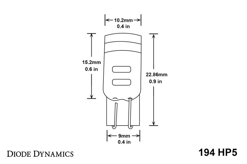 Diode Dynamics 194 LED Bulb HP5 LED - Cool - White Set of 12