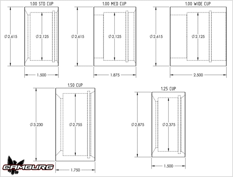 Camburg 1in. Med 4130 Uniball Cup (1.875in. width)