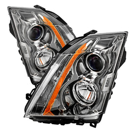 xTune Cadillac Cts 08-12 / CTS-V 09-12 Halogen Only projector Headlights Chrome HD-JH-CACTS08-AM-C